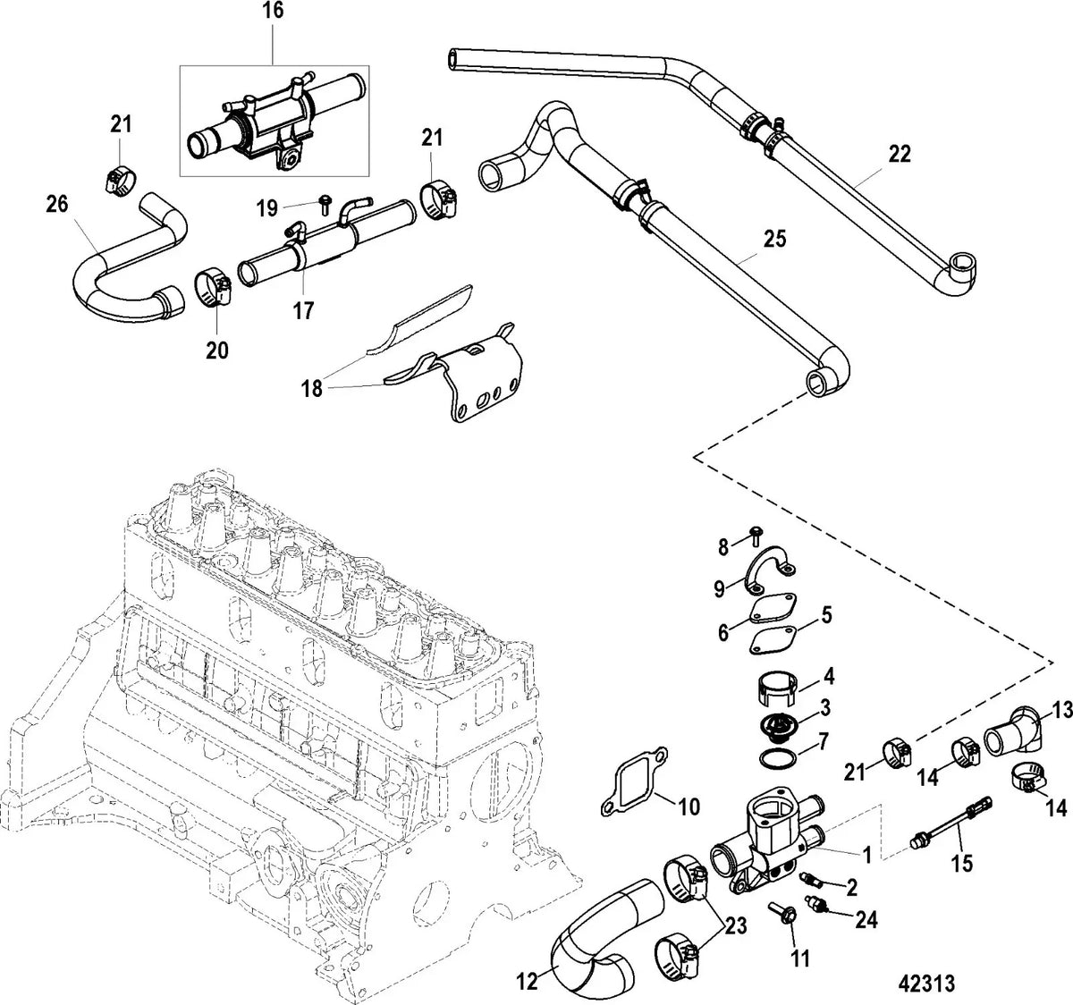 Thermostat Housing Gasket for Mercruiser 3.0 L (27-8146801)