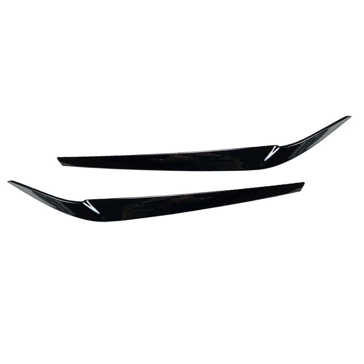 Pair Black Headlight Eyelid Eyebrow Trims for BMW 5 Series G30 G31 (2017–2021)
