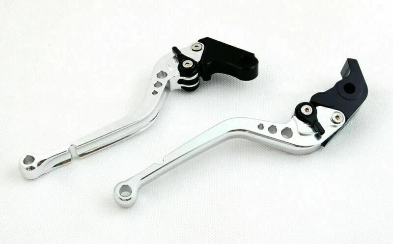 Long Brake Clutch Levers for Suzuki GSXR600 GSXR750 GSXR1000 (2005–2010) Silver