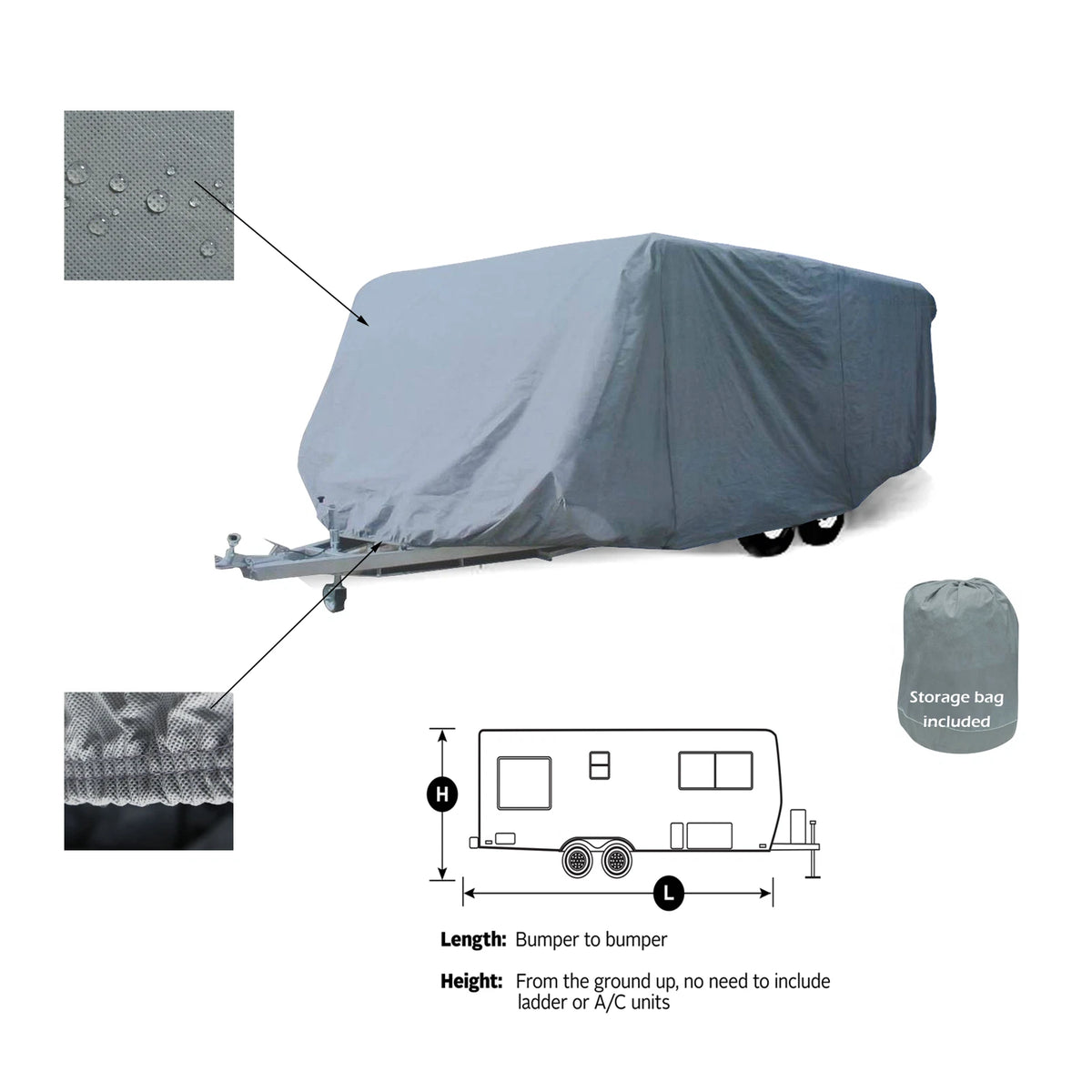 Fiber Stream 17' Travel Trailer Camper Storage Cover