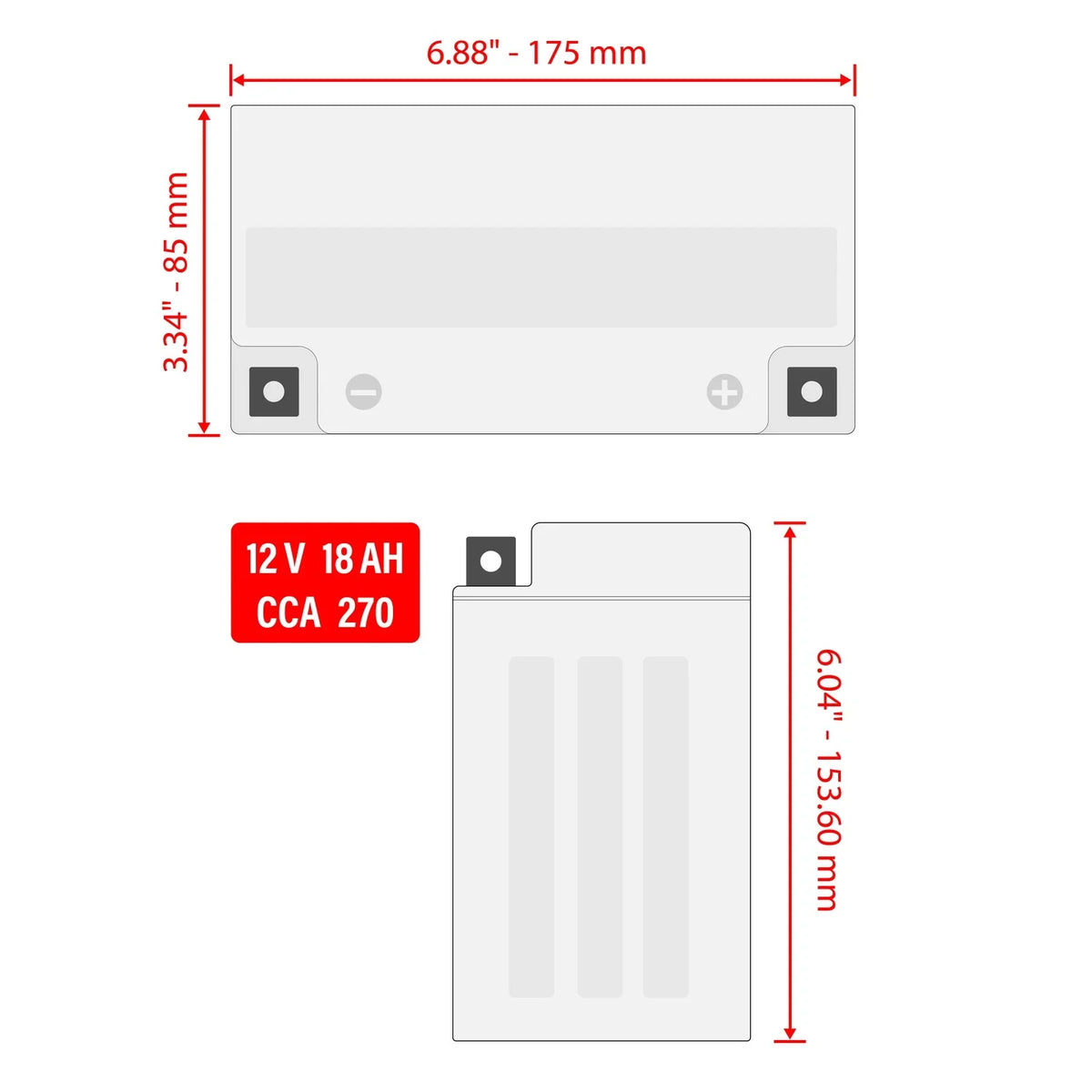 AGM Battery for Seadoo RX (2000–2001) - 278000477, 278000712, 278001756