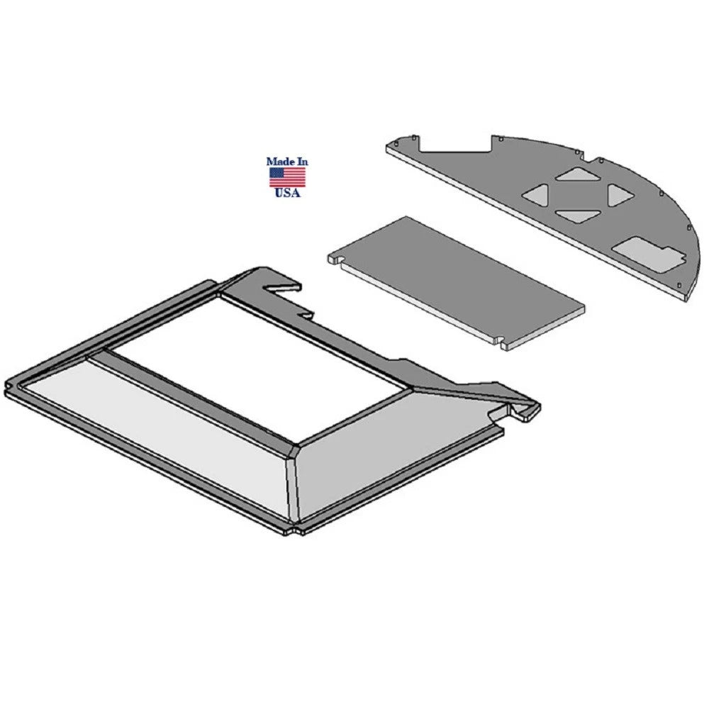 CR304H Main Headliner, Black Vinyl with Formed Plastic Fits John Deere