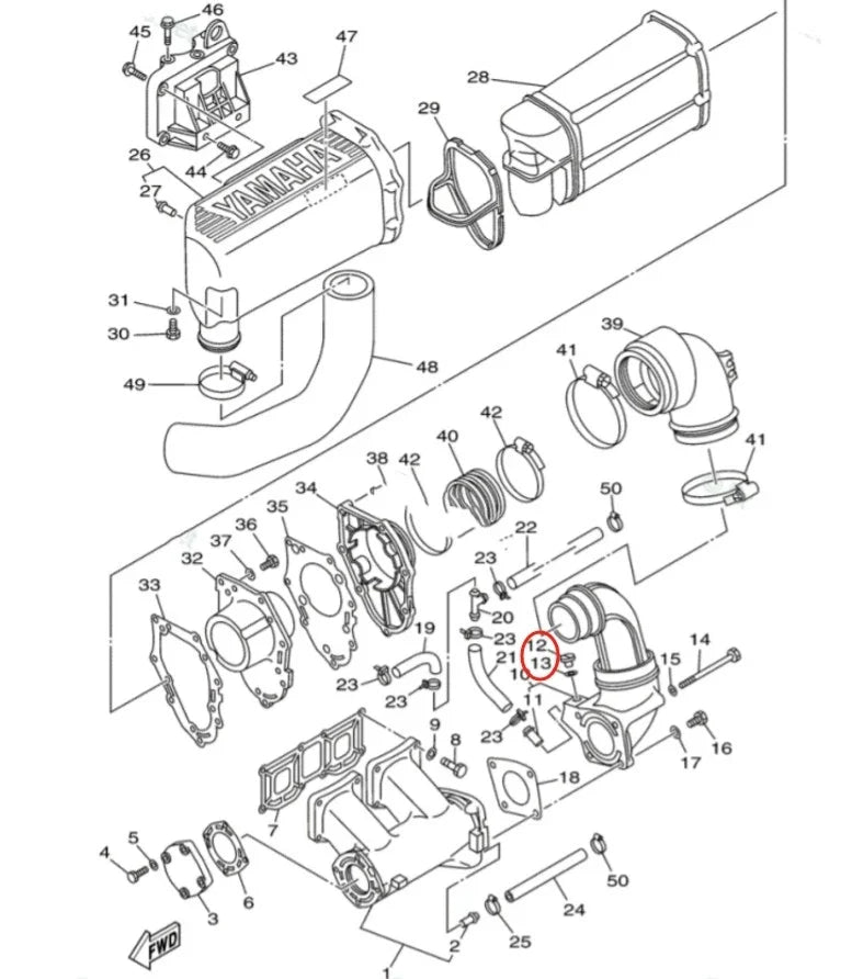 Set of 2 Gearbox Drain/Fill Oil Screws + Washers for Yamaha Outboard (90340-08002)
