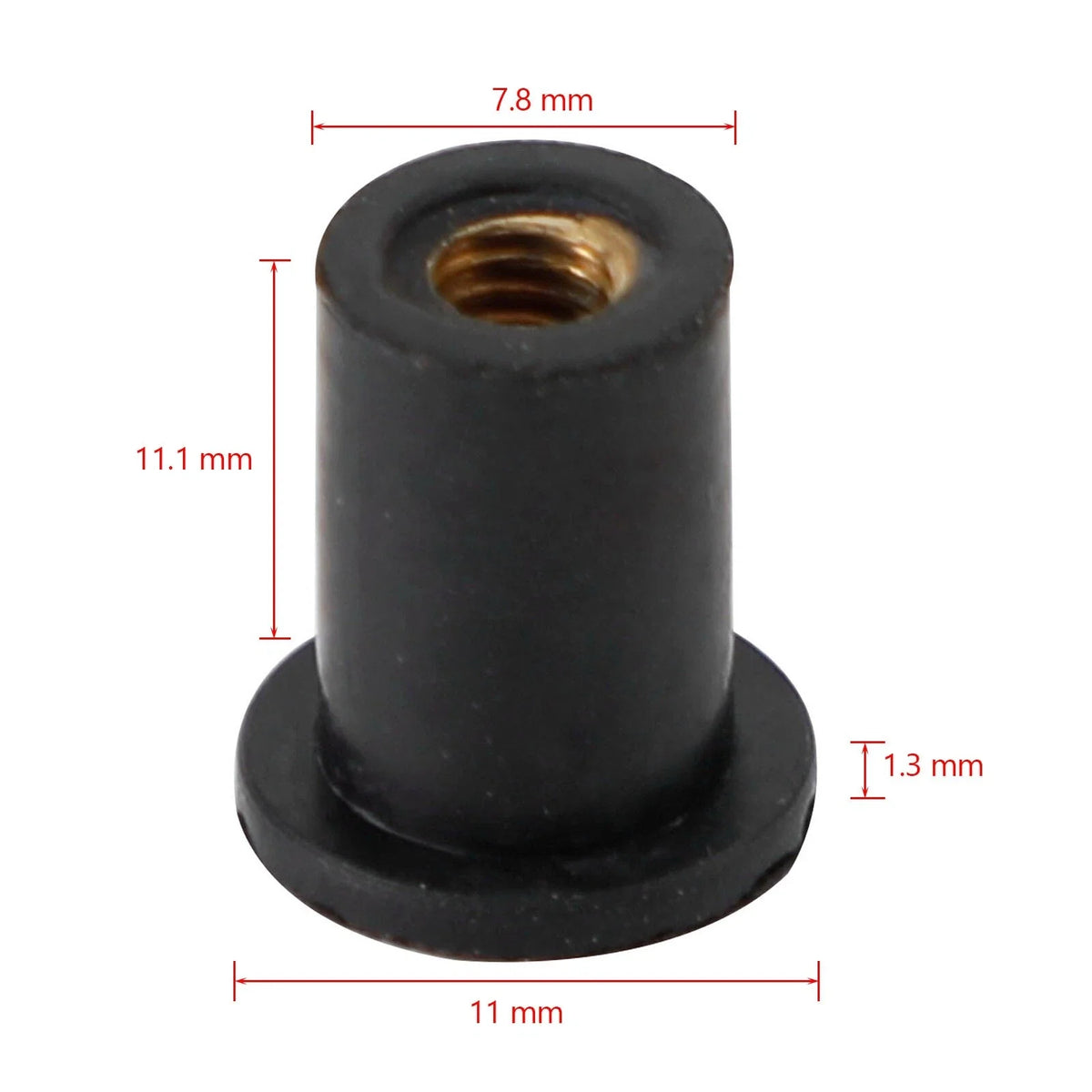 Pack of 20 M4 Rubber Well Nuts for Fairing & Screen Fixing (8mm Hole)