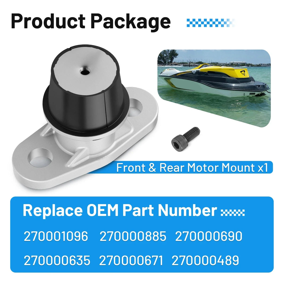Engine Motor Mount 270001096 for Sea-Doo GTX RXP GTI RXT GTR GTS (2000–2023)