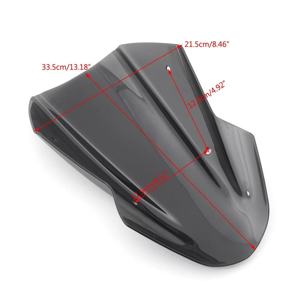 ABS Windshield Screen with Bracket for Kawasaki Z650 (2017–2023) Black