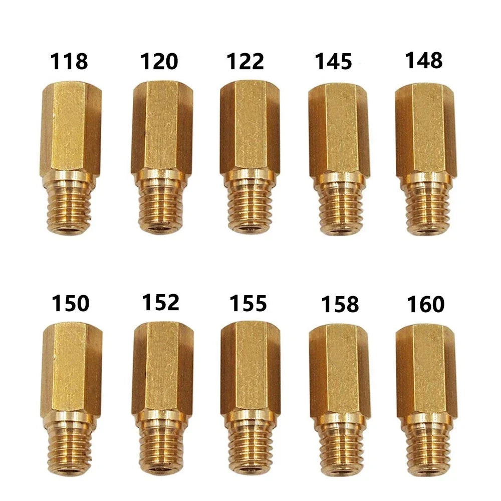 10pcs Carb Main Jet for PWK PE OKO KOSO (118/120/122/145/148/150/152/155/158/160)