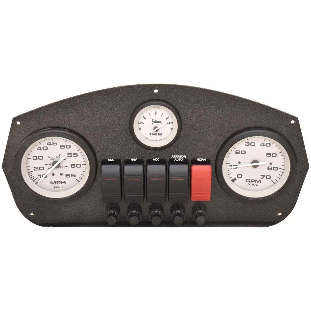 Lowe Boat Dash Panel 2313387 - with Teleflex Gauges 14 1/8 Inch Black