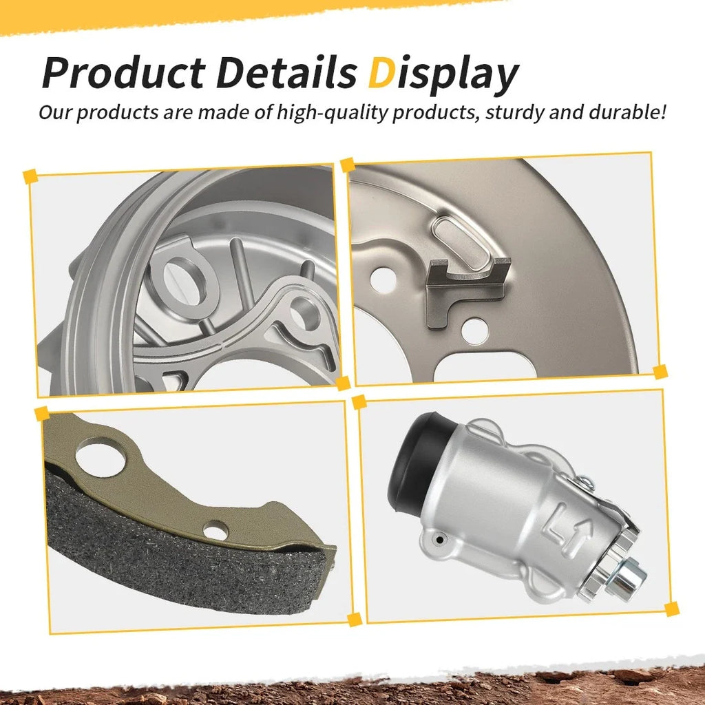 Front Brake Drum Hub Plate Shoes Kit for Honda Foreman Rubicon 500 (2001–2004)
