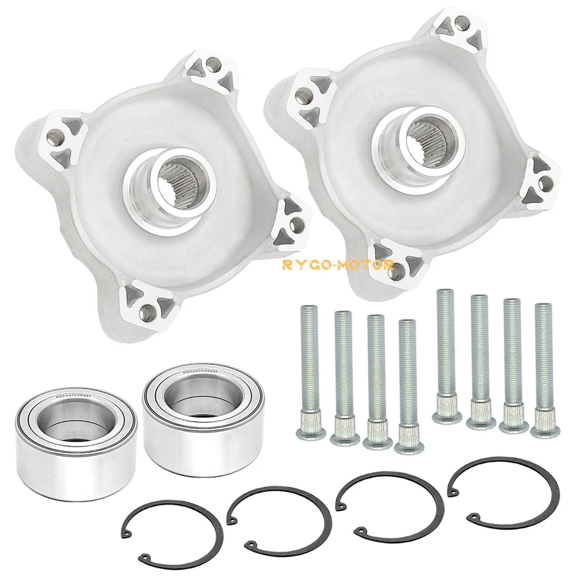 Front Wheel Hubs & Bearings & Studs Kit for Polaris RZR 800 RZR S 800 (2008–2014)