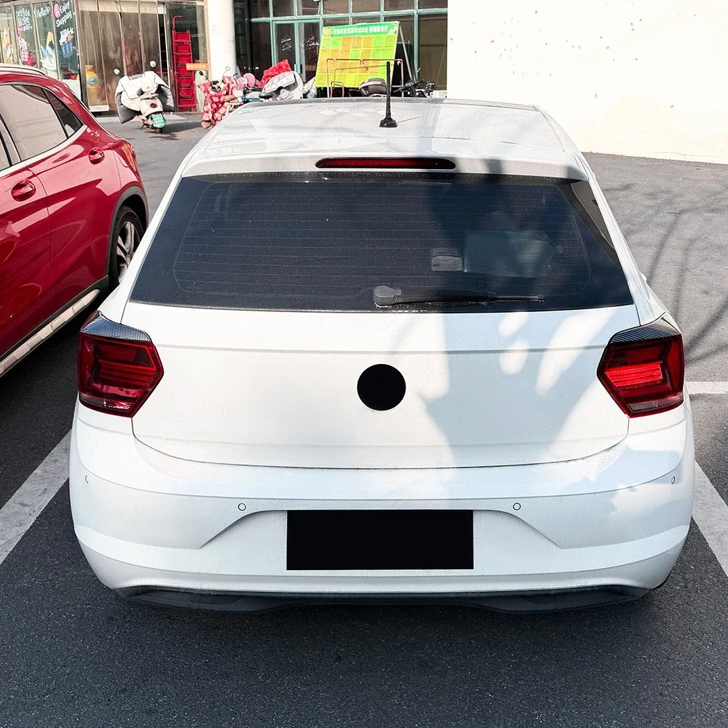 Carbon Look Tail Light Eye Lids Covers for VW Polo Hatchback (2018–2021)