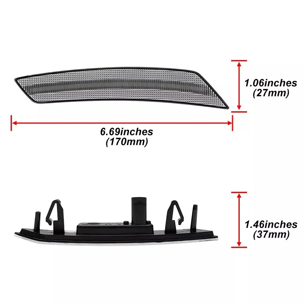 2Pcs Clear White LED Side Marker Light for Chevrolet Equinox (2022–2024)