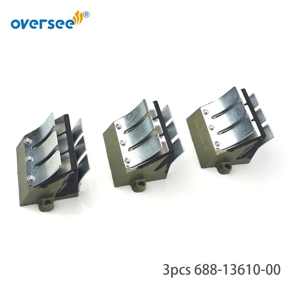 3Pcs Reed Valve Assy 688-13610-00 for Yamaha 2 Stroke 50-90HP Outboard (1990–2000)