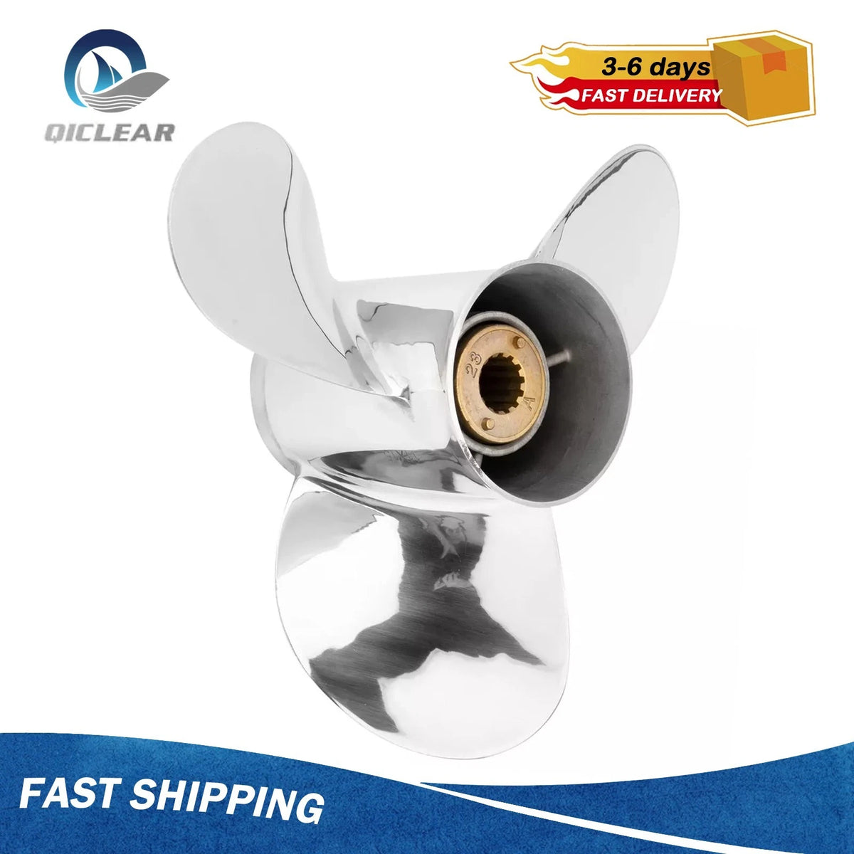 10 1/2x13 Stainless Steel Boat Propeller for Mercury Engine 25-70HP 13 Spline,RH
