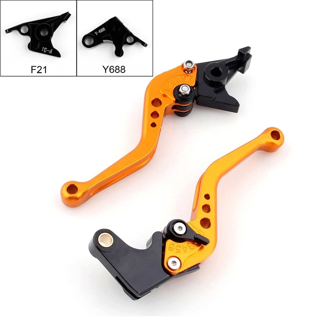 Short Brake Clutch Levers for Yamaha YZF 1000 R1 (1999–2001) Gold T9