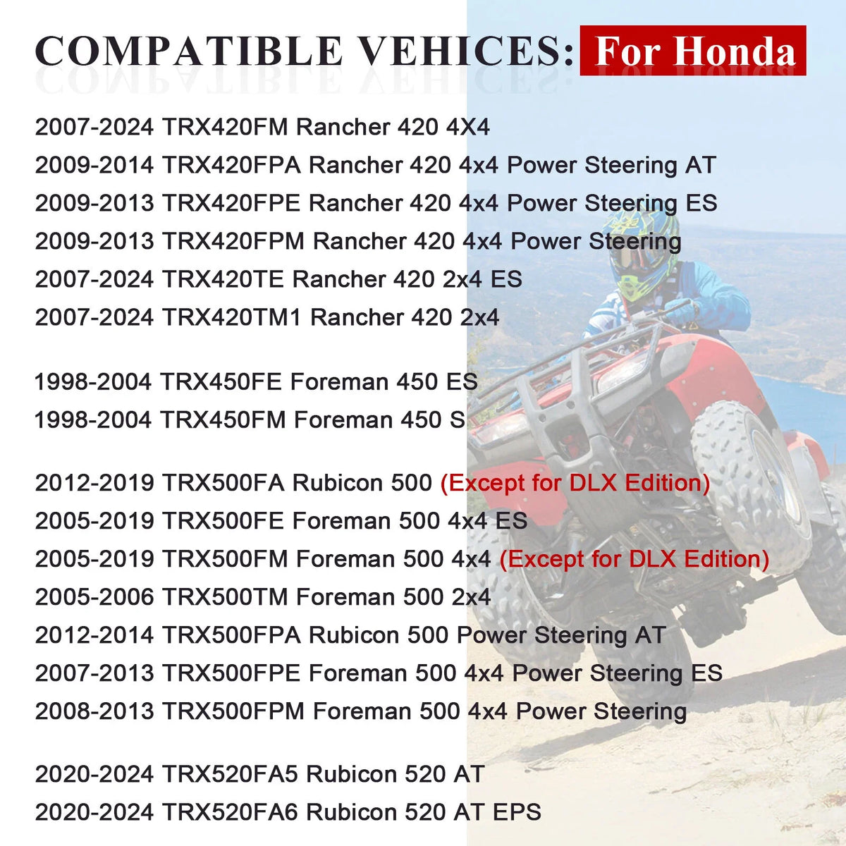 Set of 2 Front & Rear Wheel Center Caps for Honda Recon 250 TRX250TM TRX250TE ES (1997–2023)