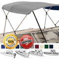 Boat Bimini Top Cover 3 Bow 72"L 46"H 67"-72" W Grey with Boot and Rear Poles