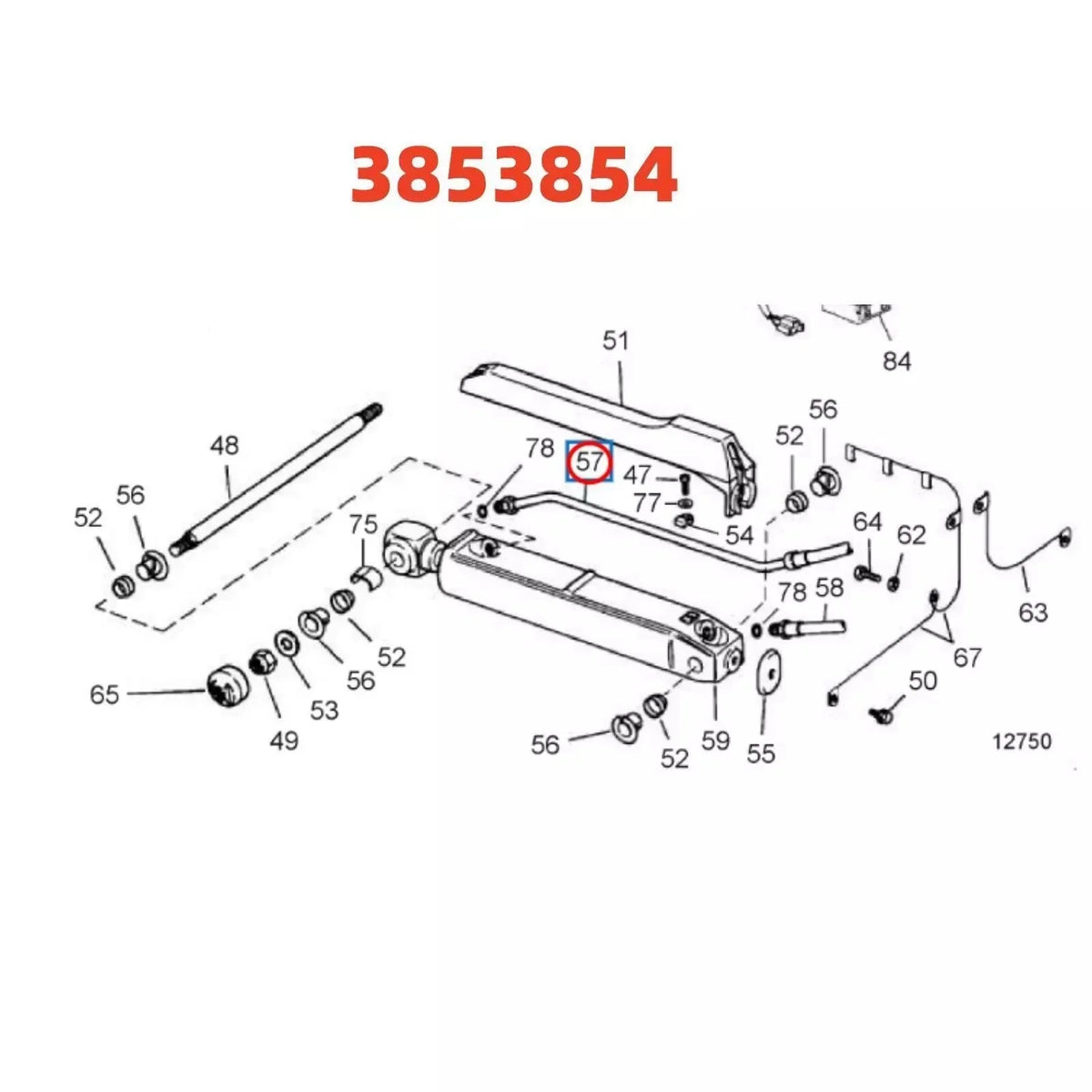 Hydraulic Trim Hose for Volvo Penta SX-C DP-S SX-SLT (3853854 985614)