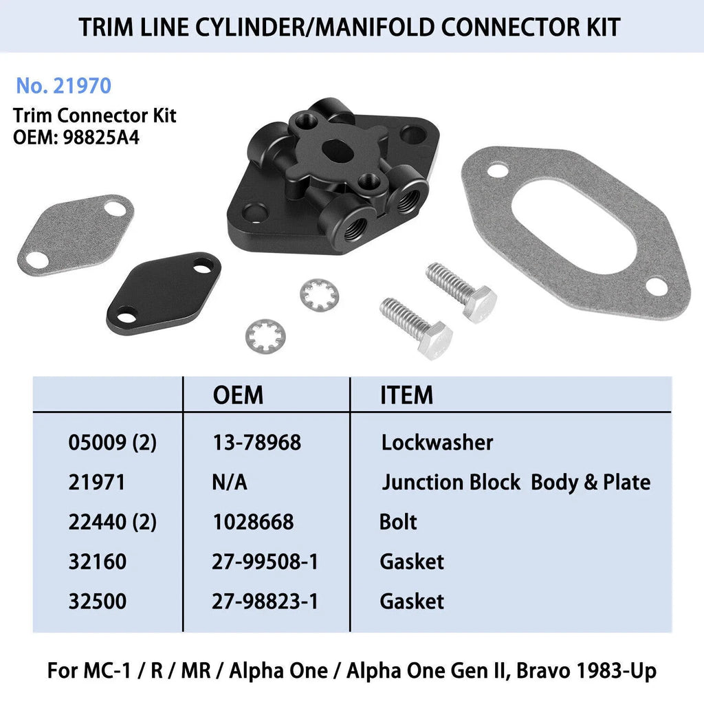 Outdrive Trim Line Manifold for MerCruiser Alpha Bravo (98825A4, 8M0080805, 8M0137703)