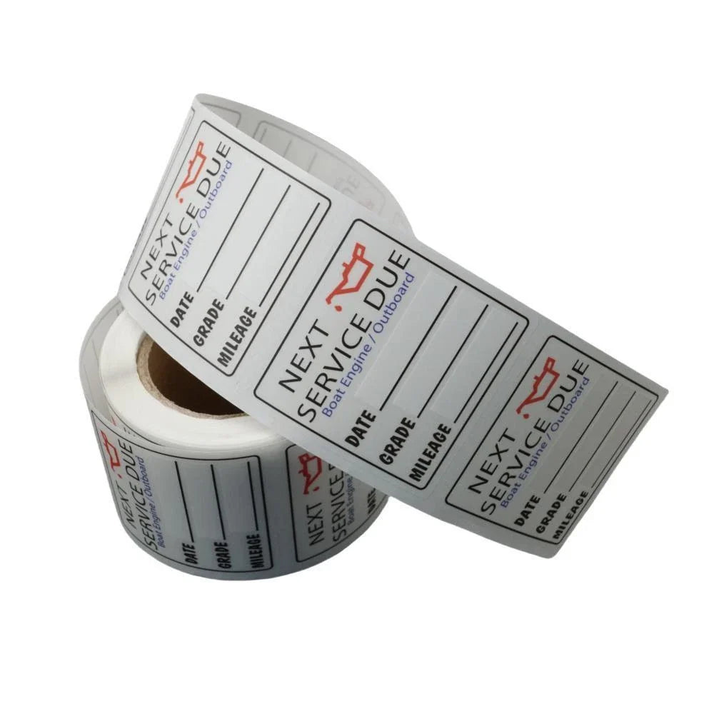 Set of 200 Oil Change Service Reminder Stickers for Clear Windows