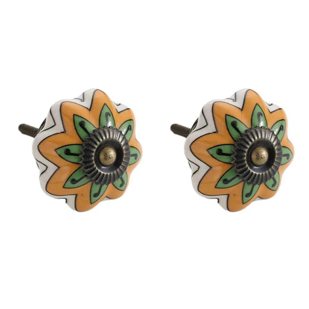 2Pcs Ceramic Drawer Handle Knob Pulls for Cabinet Furniture