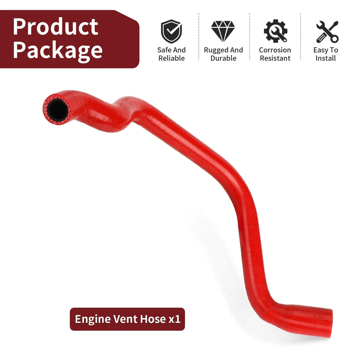 Engine Vent Hose for Polaris Ranger 570 XP Crew (2015–2016) 5416706 Red
