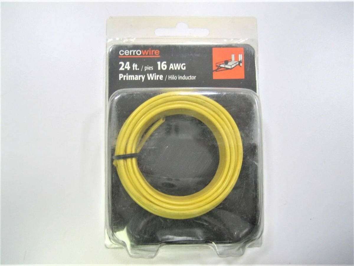 CerroWire Marine Boat Trailer Multi-Applicat Ion 24ft 16 AWG Yellow Primary Wire