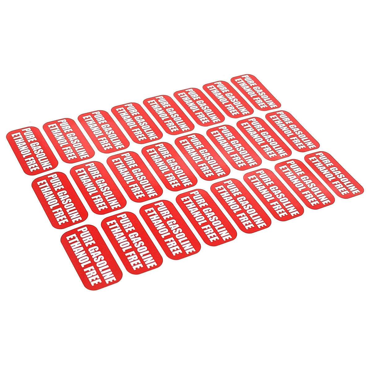Set of 24 Durable Fuel Labels for Ethanol Free (1x2 inch)