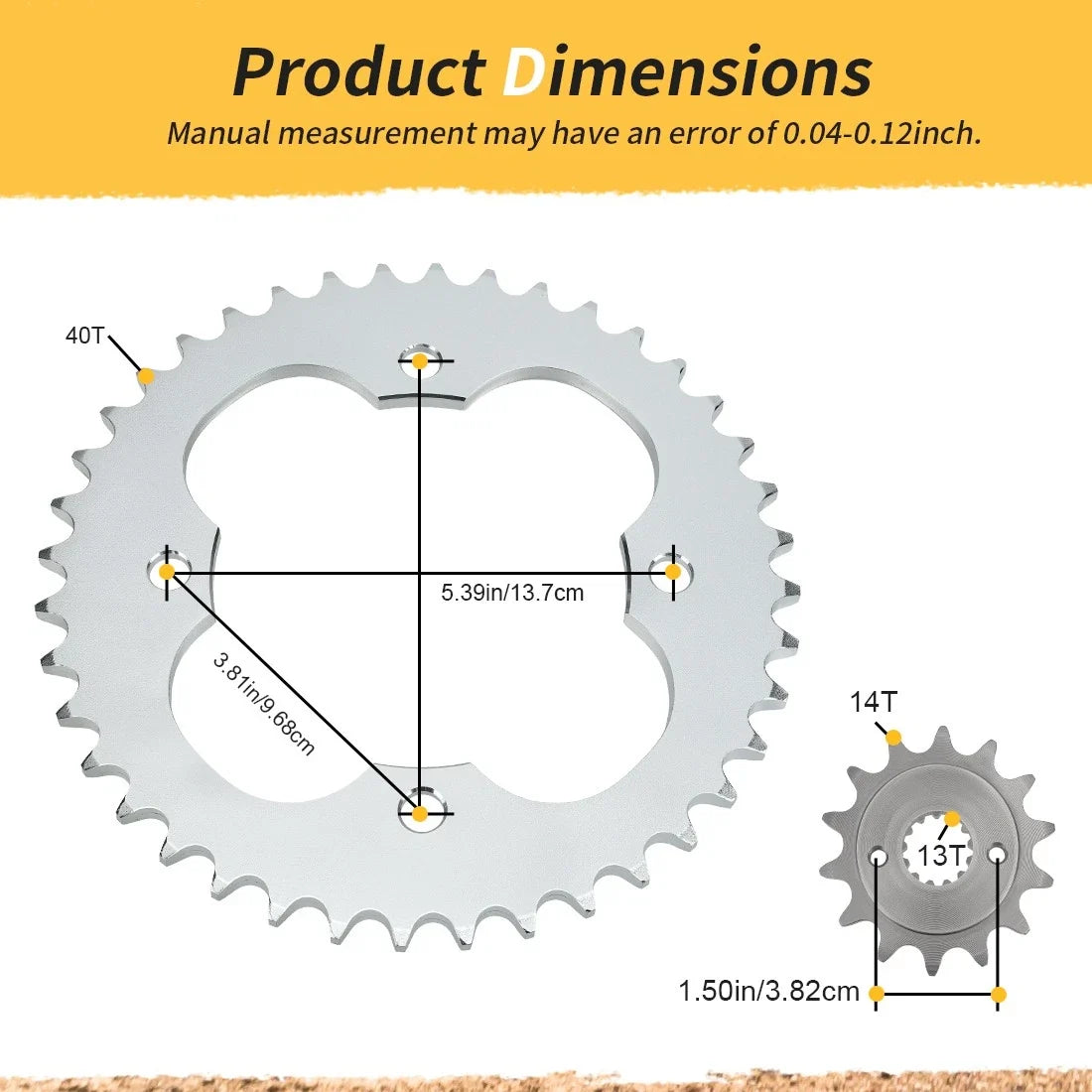 Gold Drive Chain & Drive Sprocket for Suzuki QuadSport Z400 (2009–2014)