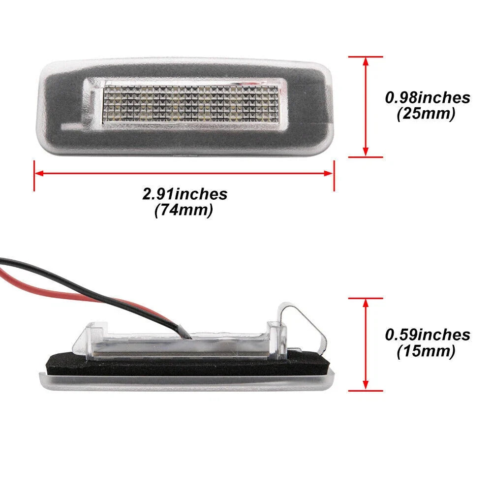 18-SMD 6000K White LED License Plate Lights for Ford Focus MK1 (1998–2005)