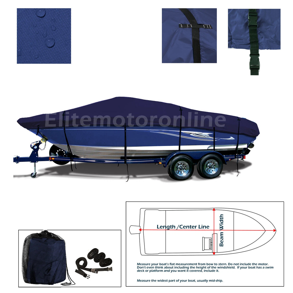 Chaparral SSi 226 BR Bowrider I/O Trailerable Boat Cover Navy Marine Grade 600D