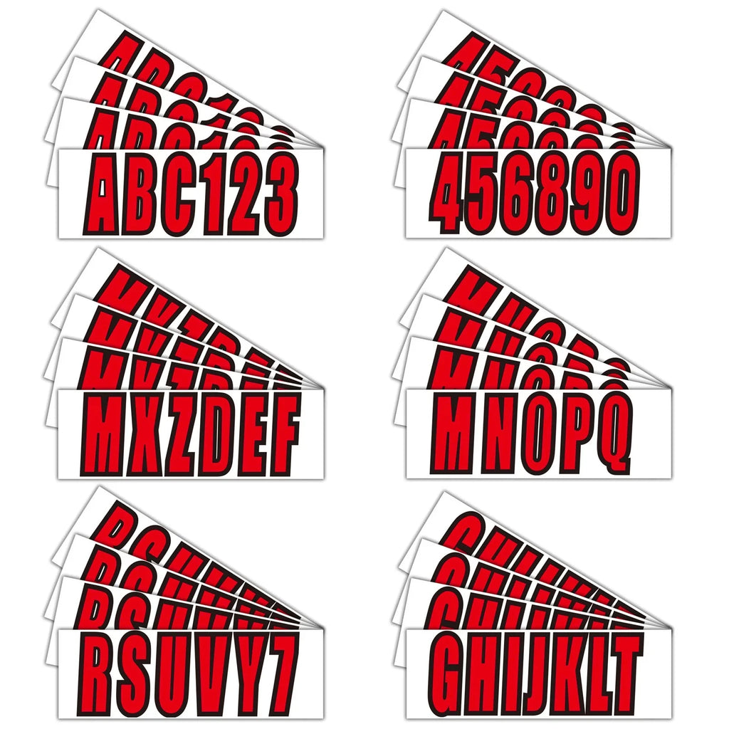 Set of 4 Decals for Watercraft Registration Numbers (3")