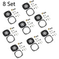 Set of 8 Carburetor Gasket Kit for Tecumseh Jiffy Ice Auger 30 & 31 (630978, 630932)