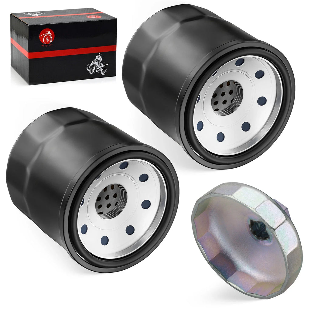 2 Pack Oil Filter with Wrench Tool for Kawasaki JT1500 Ultra (2007–2019)