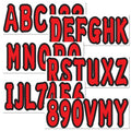 A-Z Letters & 0-9 Numbers Red Marine Boat Sticker Decals