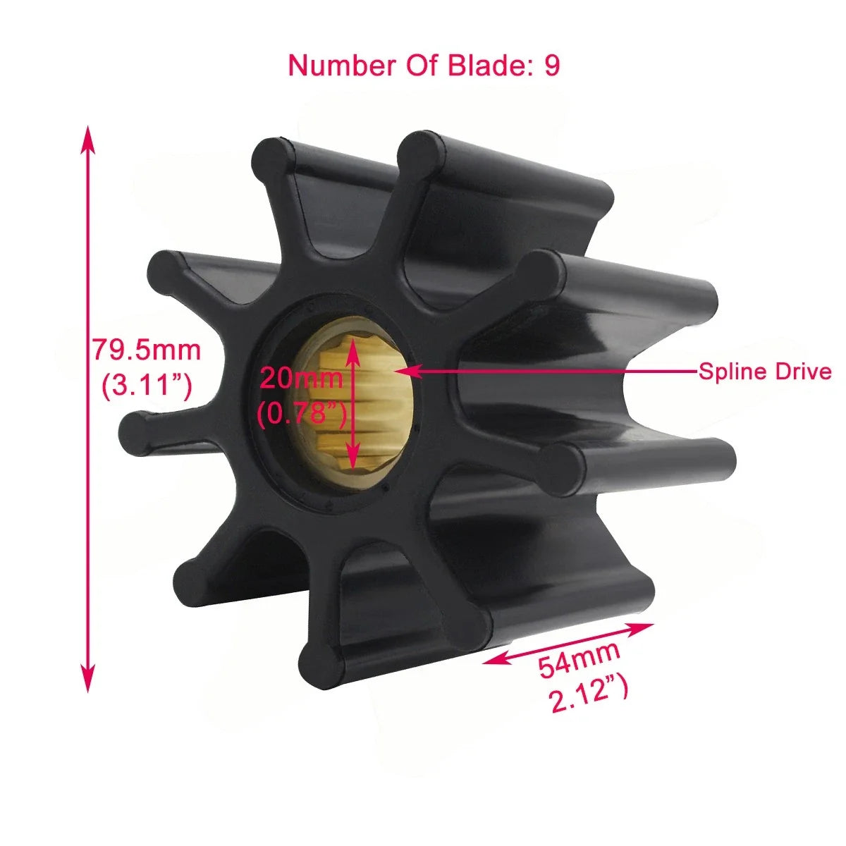 Impeller for Yanmar Raw Sea Water Pump (Replaces 128620-42201)