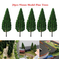 20pc 3.74" Green Pine Tree Scenery for Train Railroad Park (Scale Model)
