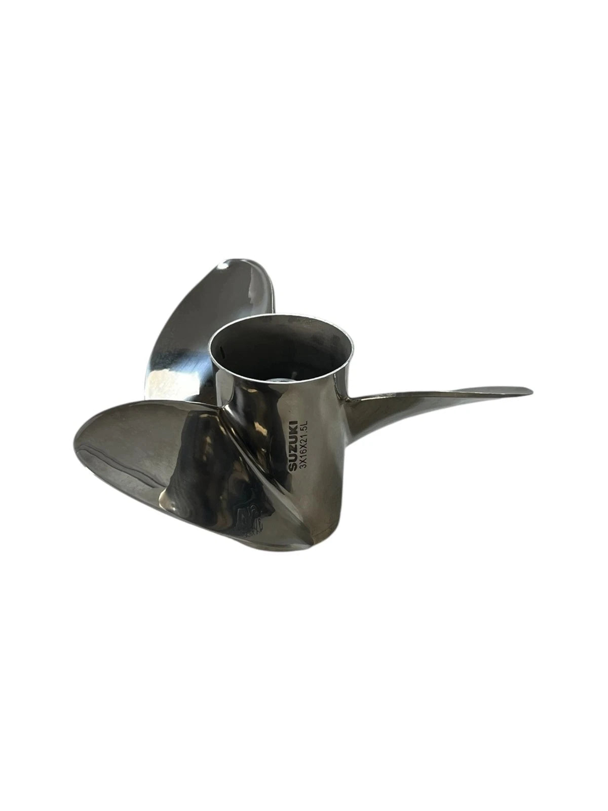 Suzuki Marine 3 X 16 X 21.5 LH, SS Watergrip Propeller,, OEM (bent Blade)