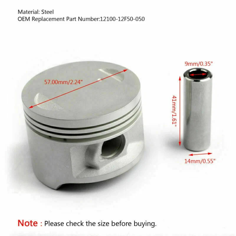 Piston Ring Pin Kit for Suzuki RV125 EN125 (2003–2015) STD Bore 57.00mm T9