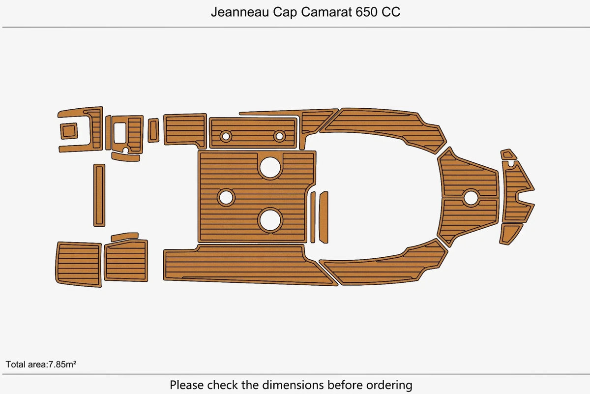 EVA Foam Teak Deck Floor Mat for Jeanneau Cap Camarat 650 CC (2010–2023)