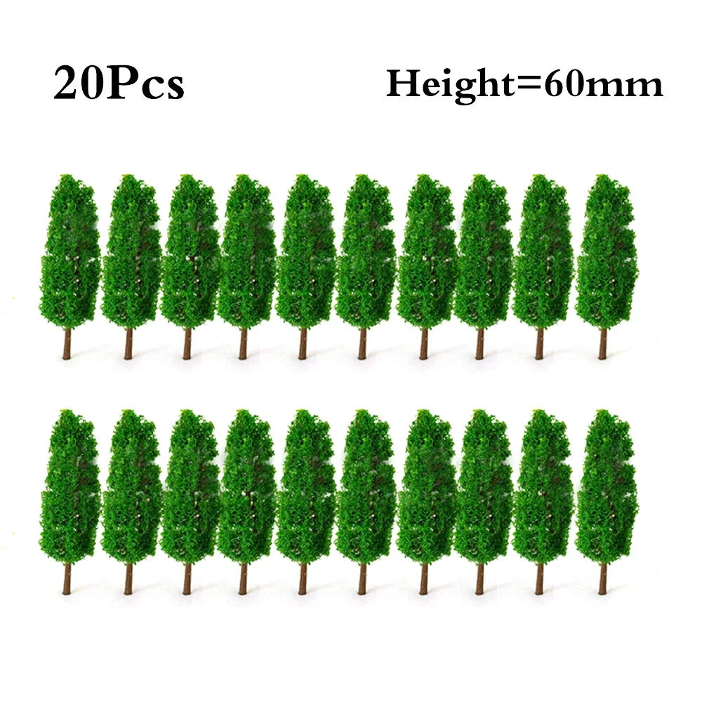 20Pcs 2.36" Model Trees for Diorama Miniature Scenery Railroad Landscape