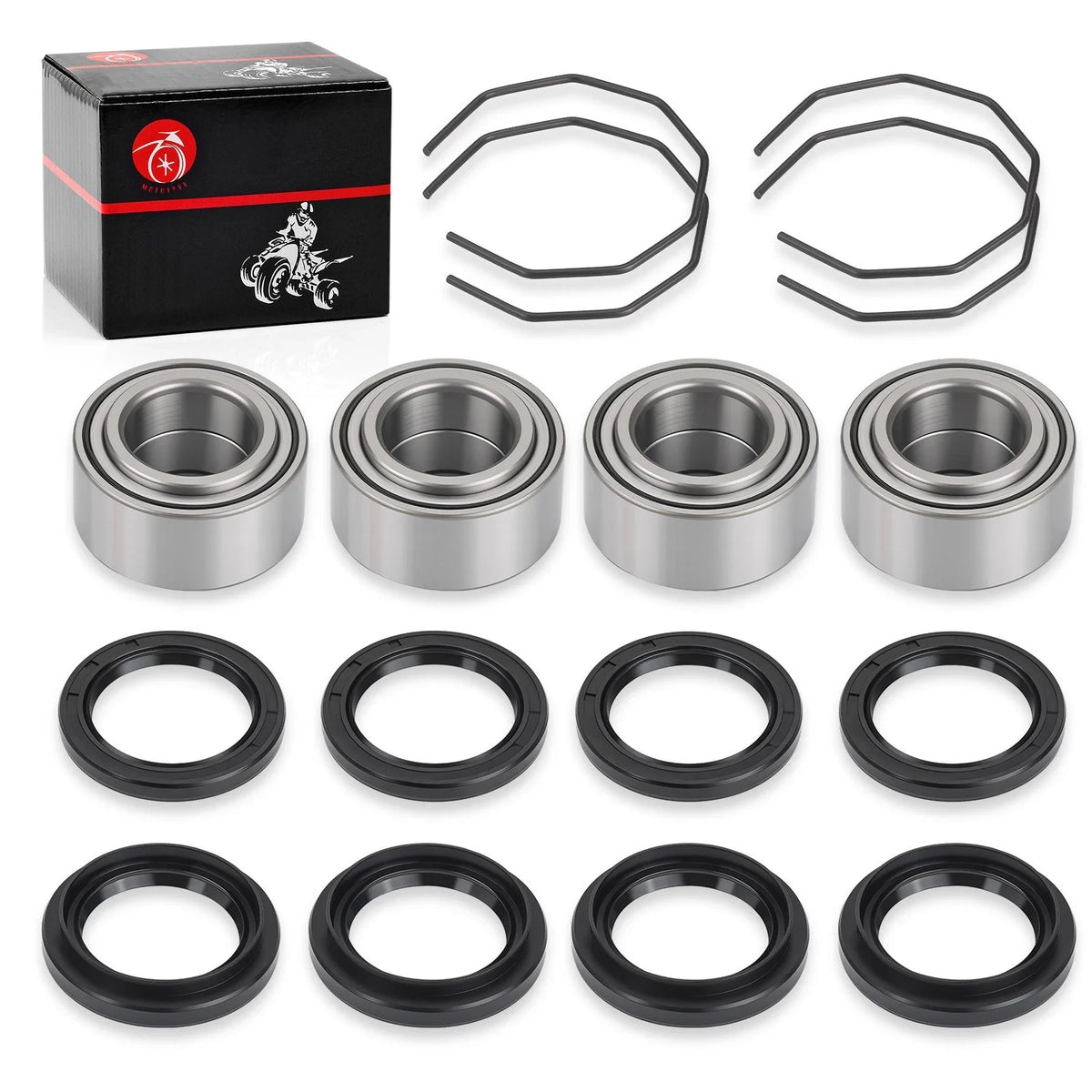 Front Rear Wheel Hub Bearings Seals Kit for Arctic Cat 300 2x4 4x4 (1998–2004)
