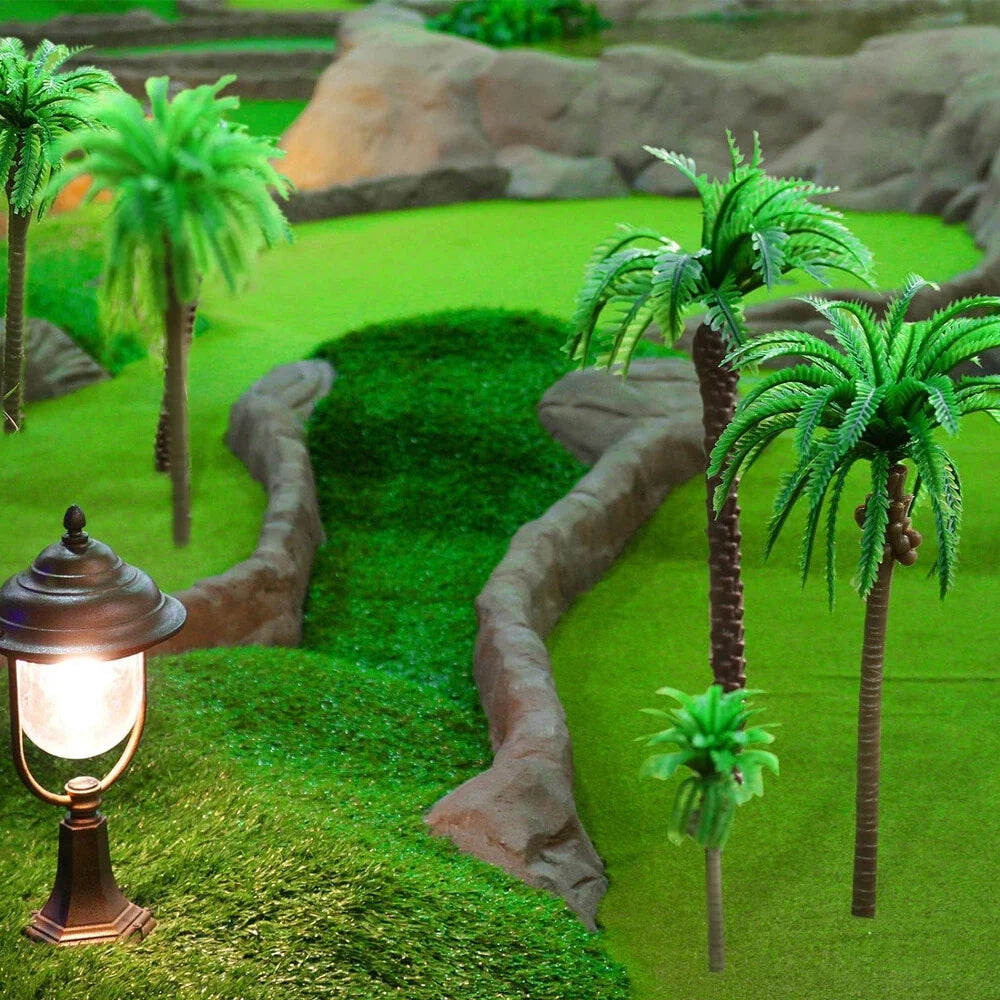 20pcs Coconut Palm Trees for Train Railroad Diorama Decor
