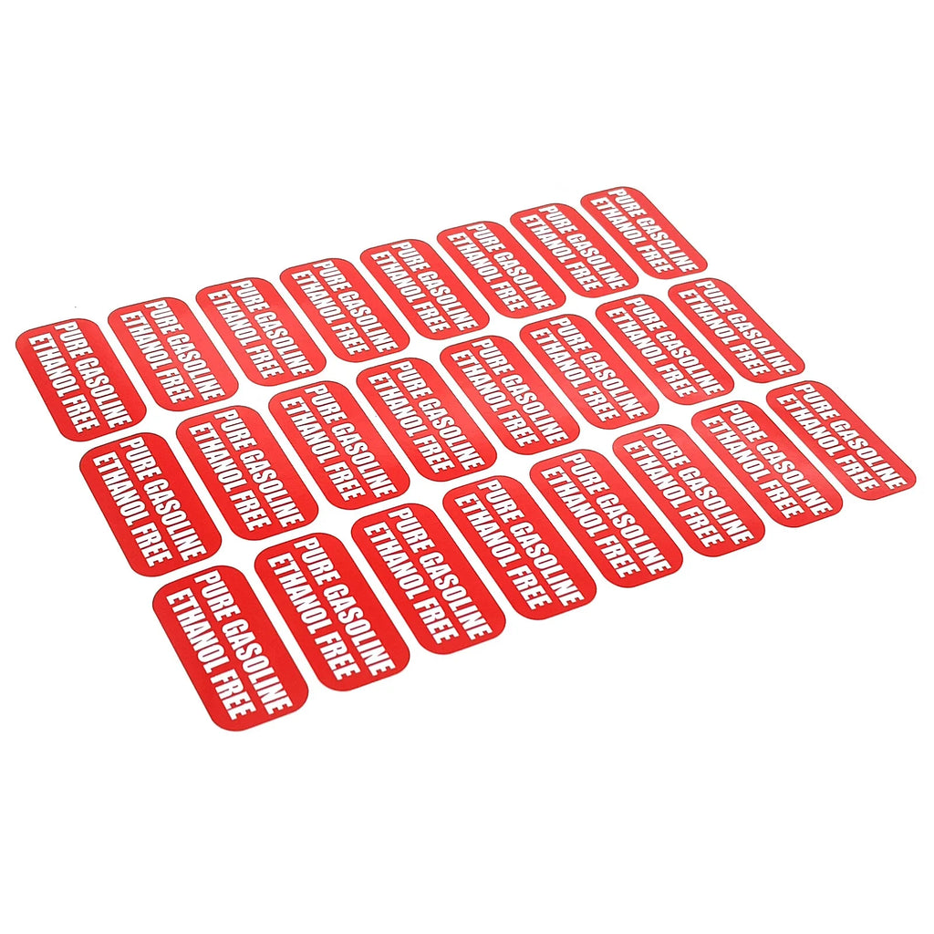 Ethanol Free Stickers for Gas Caps & Fuel Cans (1" X 2")