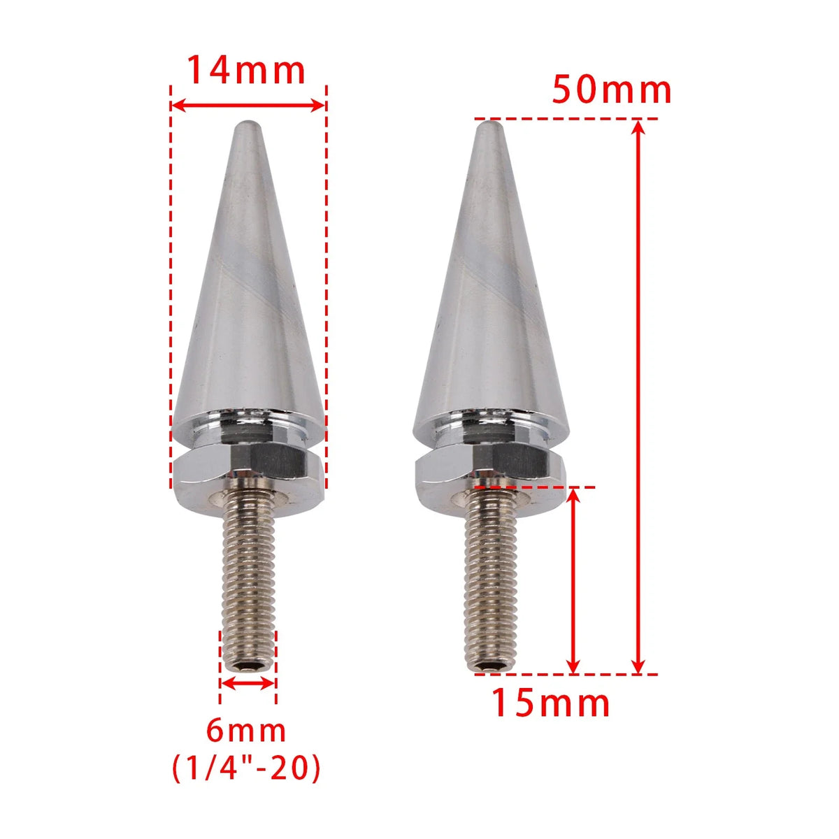 3X Silver 1/2"-20 Windshield Fairing Mounting Spike Bolts for Touring (1996–2013)