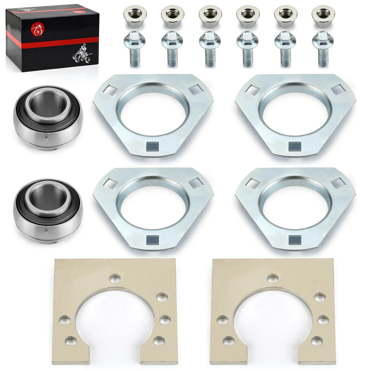 1" Live Axle Bearing Kit for Go-Karts Mini Bikes/Trikes/ATV (3 Hole)