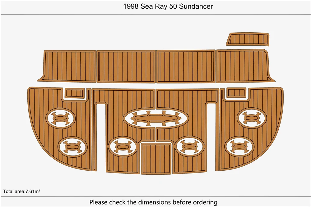 EVA Pad Teak Flooring Mat for Sea Ray 50 Sundancer (1996)