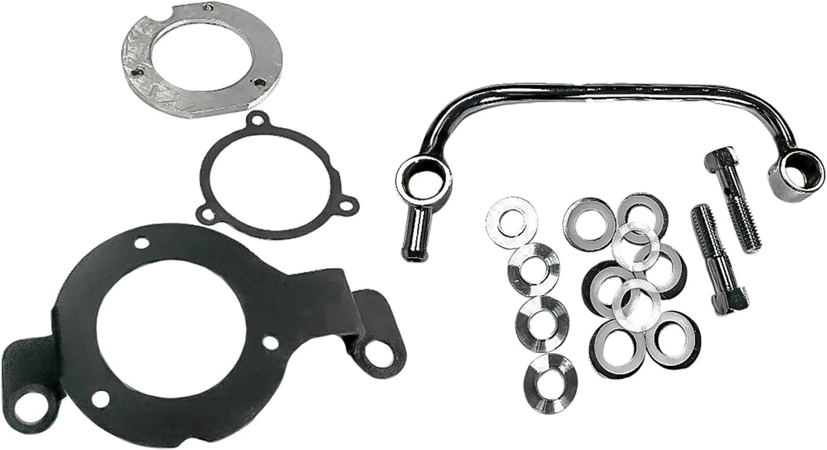 HardDrive Complete Mnt Kit Breather Tube Black M8 Fits Harley Davidson 2017