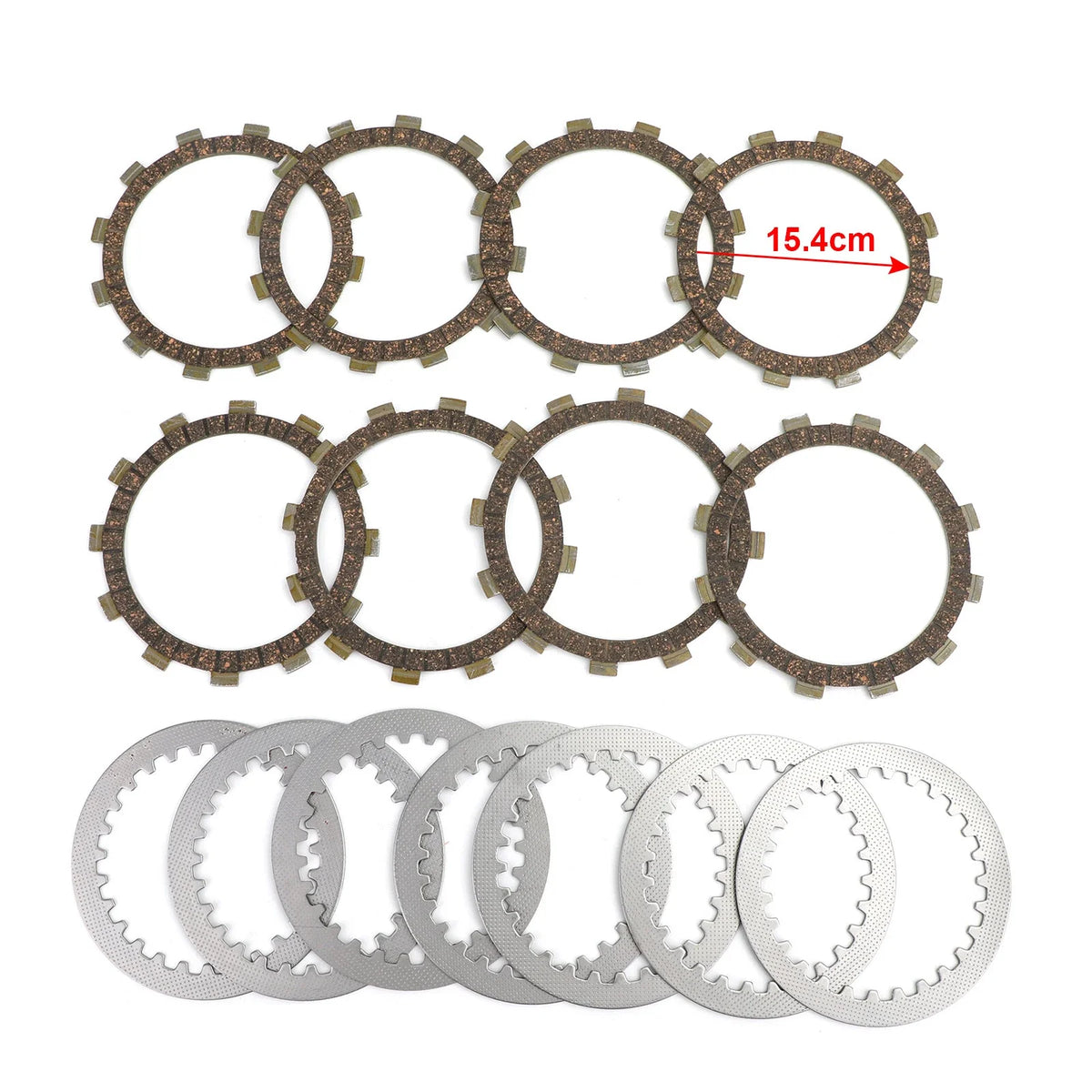 7x Steel Separator + 8x Clutch Friction Plate for Yamaha XJR400 XJ600S XJ650S (T9)