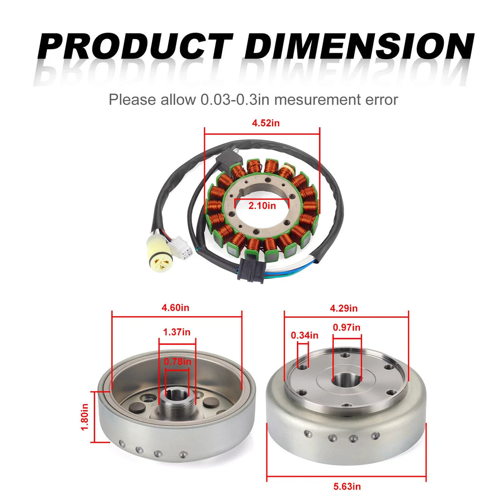 Stator & Flywheel w/ Gasket for Yamaha Rhino 660 YXR660F (2004–2007)